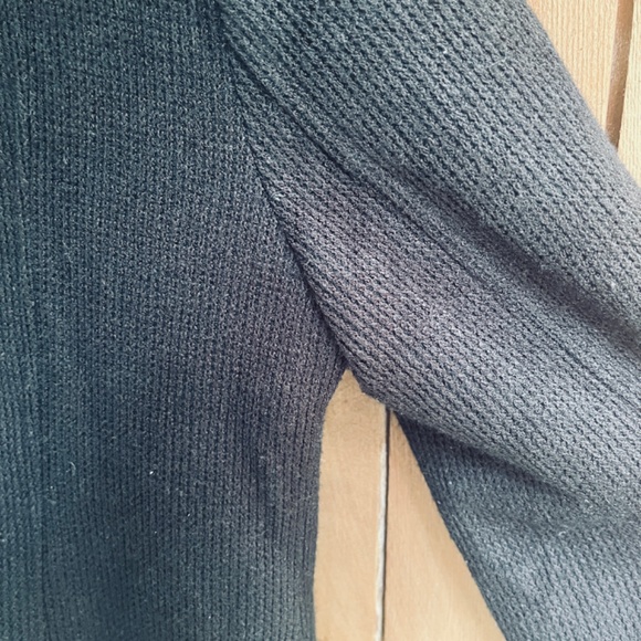 Caroline Morgan Wrap Black One Button Cardigan Jacket Size 12 Gray DoubleCollar - Picture 11 of 11